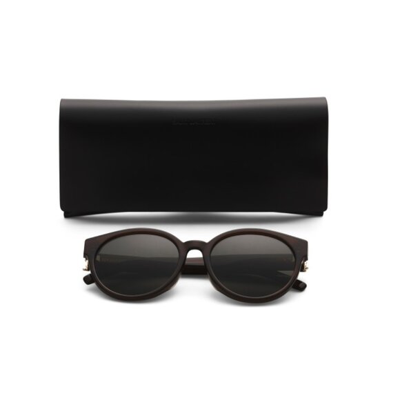 SAINT LAURENT Grey/brown 55mm Round Sunglasses - Picture 1 of 2